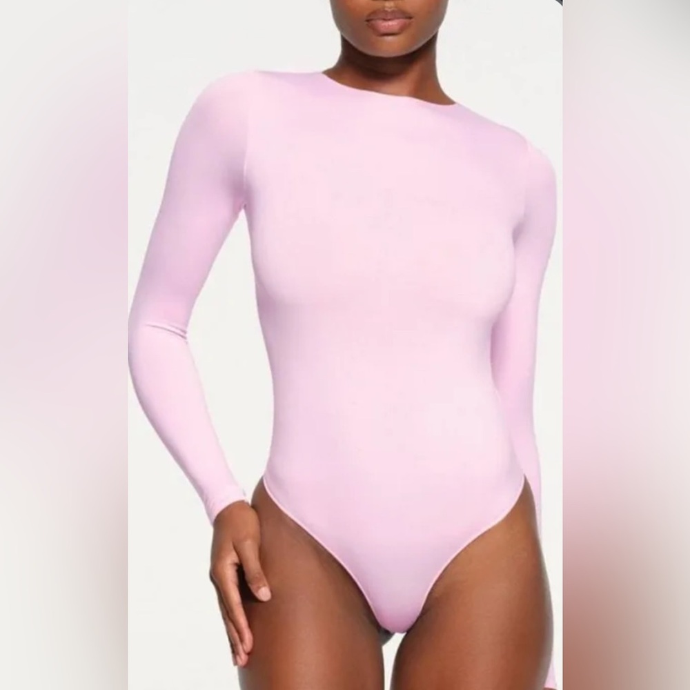 SKIMS high neck blush pink bodysuit